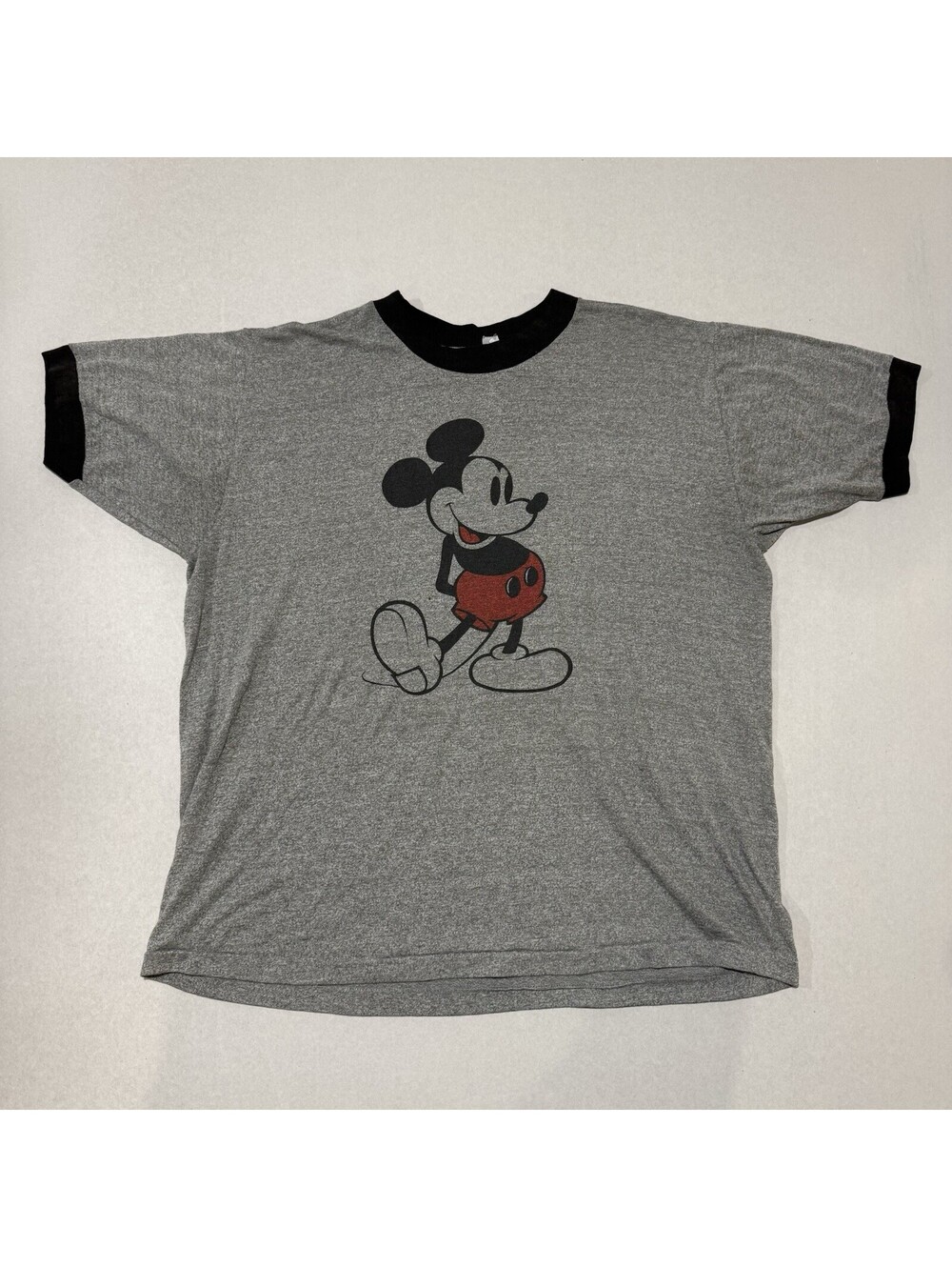 Vintage Mickey Mouse Graphic Ringer Shirt Size Medium Single Stitch Men’s